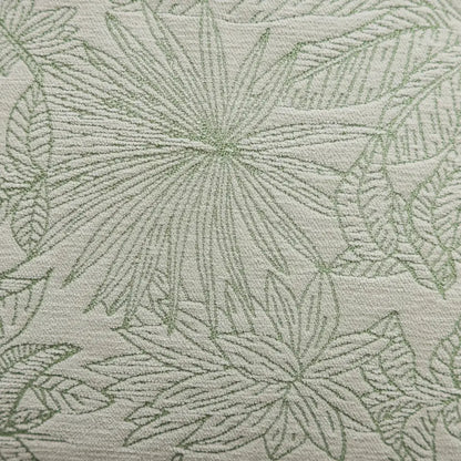Beige pillow covers with subtle green embroidered floral patterns in green plant jacquard for living room decorbites decor