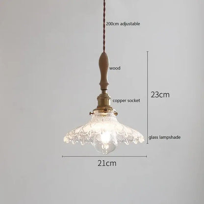 Scalloped white ceramic led pendant light with clear glass shade hanging from wooden handle and copper socket for dining room decorbites ceramic led pendant