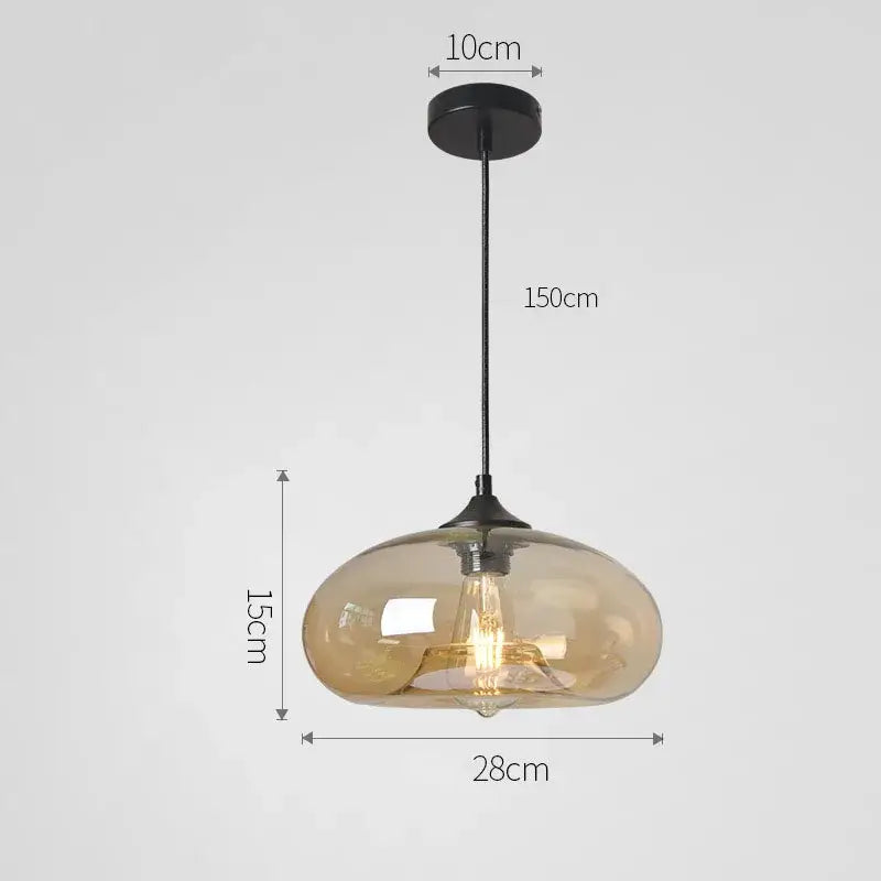 Modern pendant lights with frosted amber glass shade and black metal hardware from decorbites colorful glass pendant set