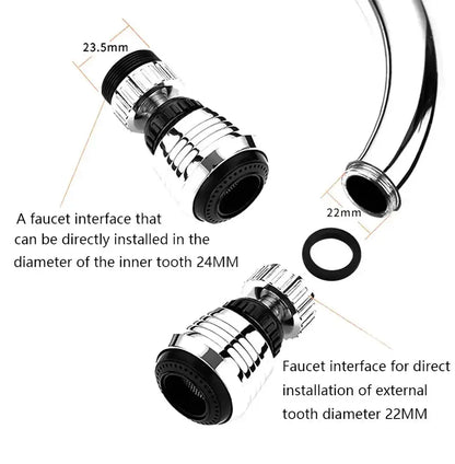 Chrome finished silver and black 360 rotating kitchen faucet aerator with rubber seals for 22mm and 24mm faucets decorbites kitchen faucet aerator