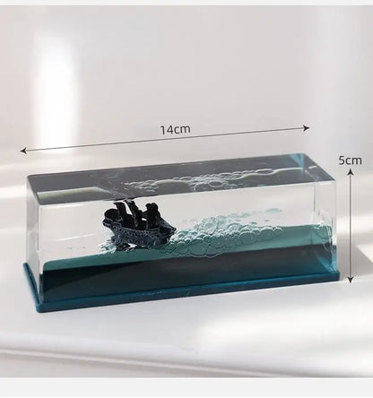 Silver black pearl pirate ship glass display case features a transparent resin black pearl boat decorbites black pearl decor