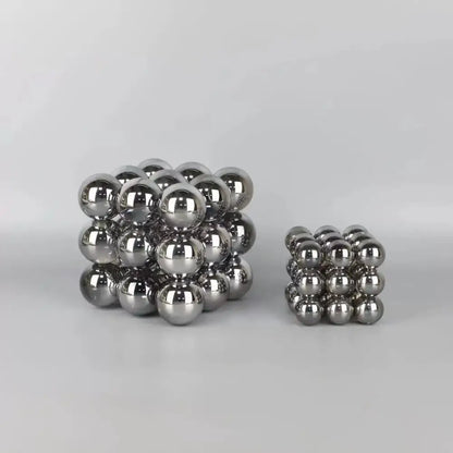 Silver magnetic crystal glass ball stack blocks in two sizes for elegant living room decor