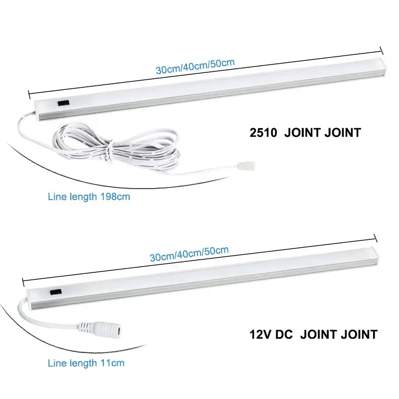 Silver rectangular pir motion sensor cabinet lights with white led strip lights and flexible wiring for living spaces