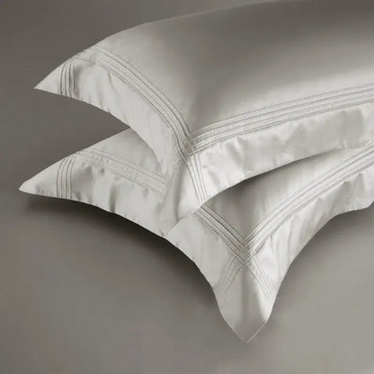White satin pillowcases with silver thread embroidery from decorbites 1000tc egyptian cotton bedding set luxury
