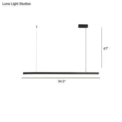Decorbites™ simplicity led black metal pendant lighting with slim suspension cords bulb included for dining room