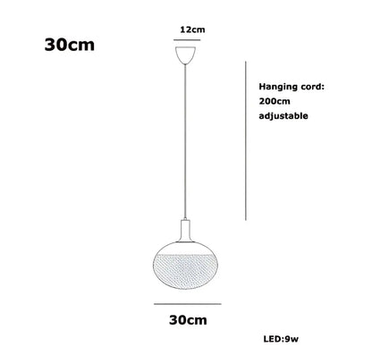 Sleek black cob led chandelier with frosted textured glass shade and adjustable 200cm hanging cord for chandelier lighting hanging