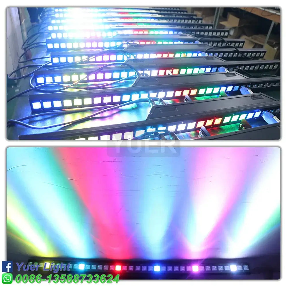 Sleek black led beam wash wall light with colorful multi-colored decorbites led beam for living room decor