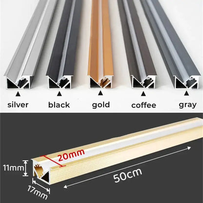 Gold-colored aluminum profile led aluminum channel 20mm width 50cm length for kitchen shelf lighting