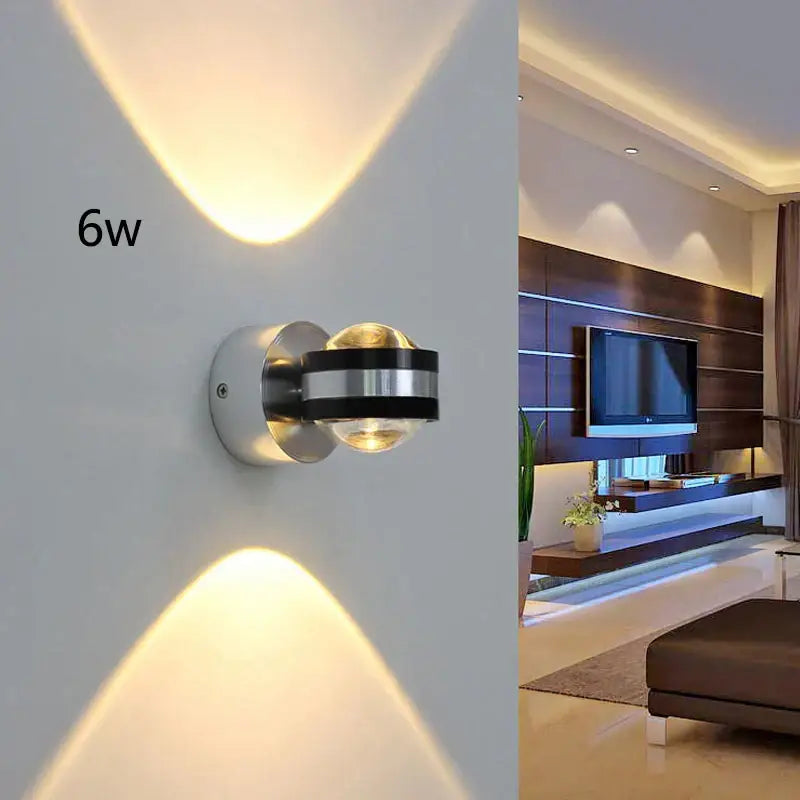 Modern 6w decorbites crystal led wall sconce with sleek chrome and black design casting warm ambient light