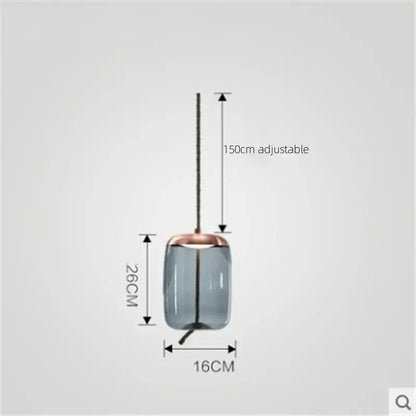 Sleek smoked glass led chandelier with frosted gray cylindrical glass and copper-toned metal accents for living room