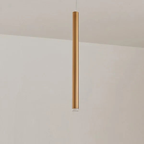Slim Tube Aluminum Pendant Light in Brushed Nickel - Decorbites