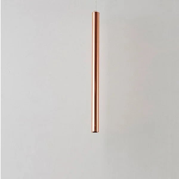 Slim Tube Aluminum Pendant Light in Brushed Nickel - Decorbites
