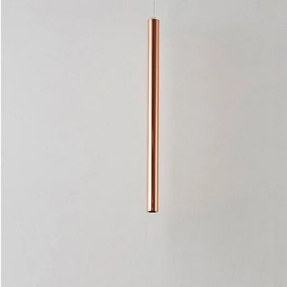 Slim Tube Aluminum Pendant Light in Brushed Nickel - Decorbites