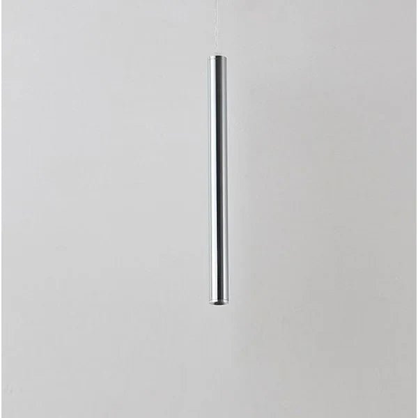 Slim Tube Aluminum Pendant Light in Brushed Nickel - Decorbites