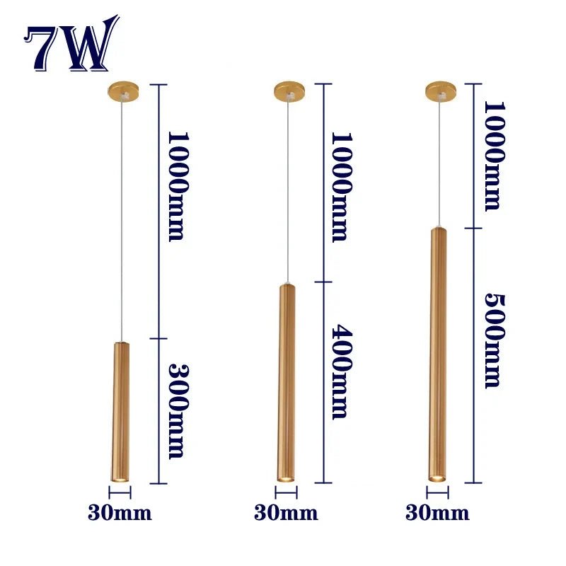 Slim Tube Aluminum Pendant Light in Brushed Nickel - Decorbites