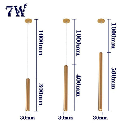 Slim Tube Aluminum Pendant Light in Brushed Nickel - Decorbites