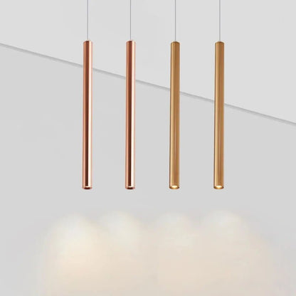Slim Tube Aluminum Pendant Light in Brushed Nickel - Decorbites