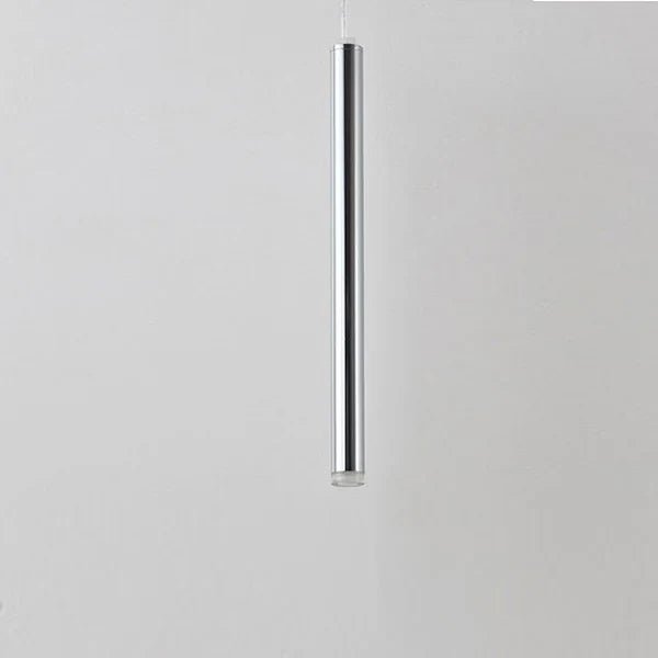 Slim Tube Aluminum Pendant Light in Brushed Nickel - Decorbites