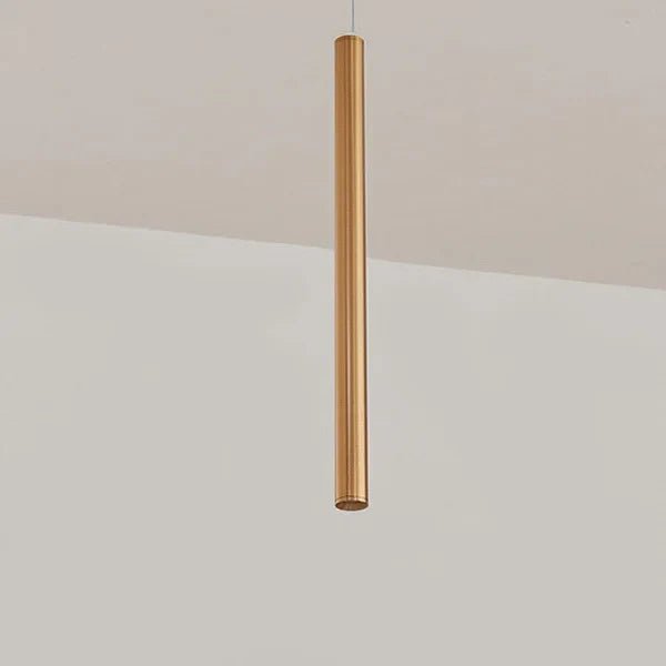 Slim Tube Aluminum Pendant Light in Brushed Nickel - Decorbites