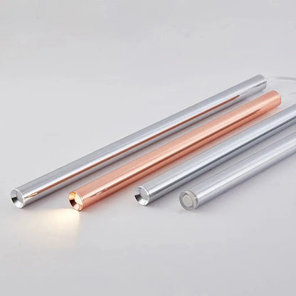Slim Tube Aluminum Pendant Light in Brushed Nickel - Decorbites