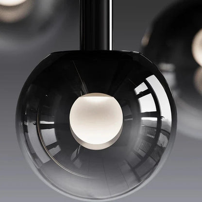 Smoke Gray Glass Multi-Light Staircase Pendant Light - Decorbites