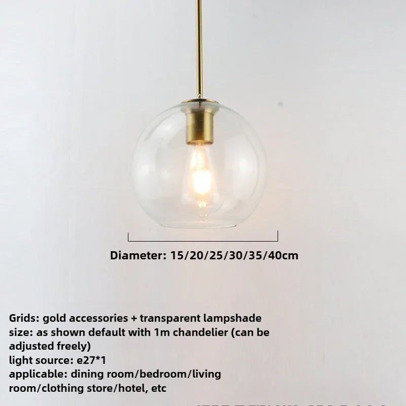 Smoky Gray Glass Globe Pendant Light With Iron Finish - Decorbites
