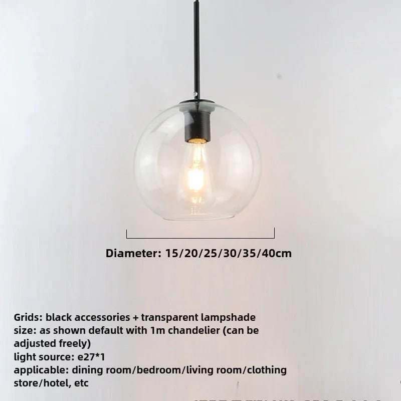 Smoky Gray Glass Globe Pendant Light With Iron Finish - Decorbites