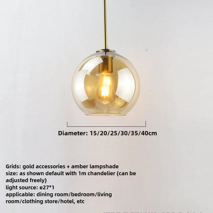 Smoky Gray Glass Globe Pendant Light With Iron Finish - Decorbites