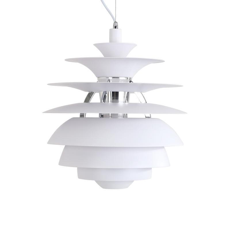 White layered snowball chandelier with chrome accents minimalist design snowball diameter 40cm pendant light