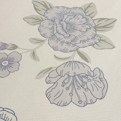 Beige fabric mattress set with soft gray and muted blue floral decorbites antibacterial pattern for bedroom use