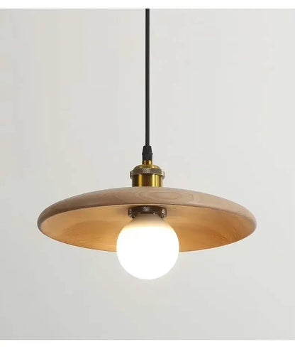 Solid Wood Pendant Light With Three-Color Dimming - Decorbites