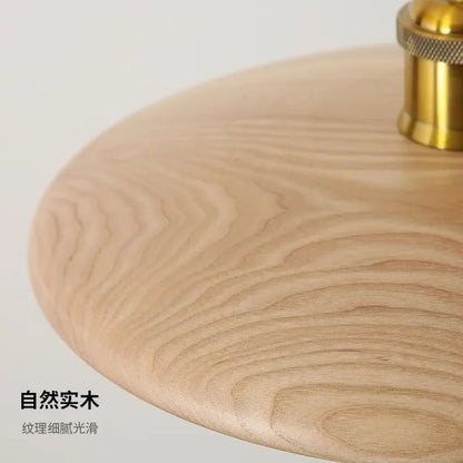 Solid Wood Pendant Light With Three-Color Dimming - Decorbites