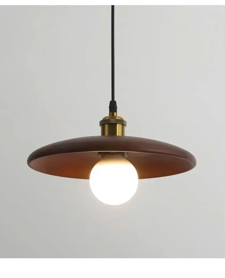 Solid Wood Pendant Light With Three-Color Dimming - Decorbites