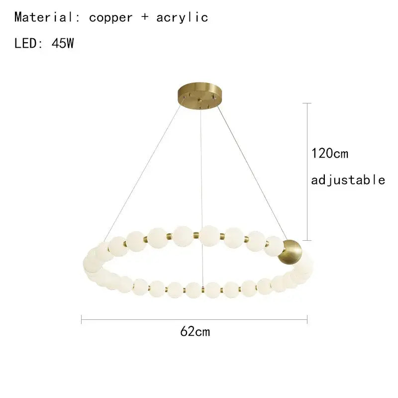 Spiral brass led chandelier with frosted acrylic beads brass accents and copper ceiling mount for dining room decorbites brass led