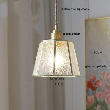Stained glass floral pendant light with warm-toned hexagonal colorful glass copper shade and brass trim for kitchen decorbites colorful glass copper
