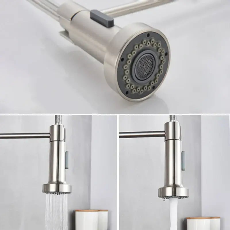 Stainless steel decorbites dual mode water filter kitchen faucet with sleek modern design and multiple spray settings