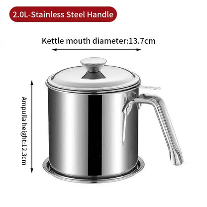 A sleek 2.0l stainless steel deep fryer pot with polished finish ergonomic handle by decorbites deep fryer