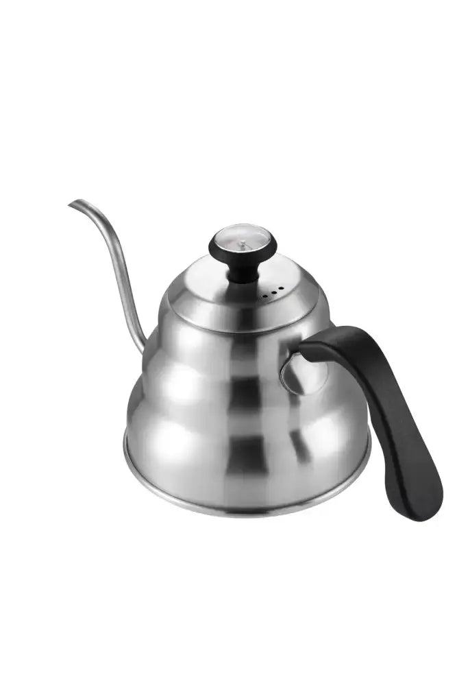 Stainless steel decorbites gooseneck coffee kettle with black handle and spout lid for kitchen temperature control