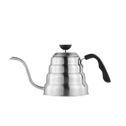 Stainless steel decorbites gooseneck coffee kettle with black handle and spout lid for precise temperature control