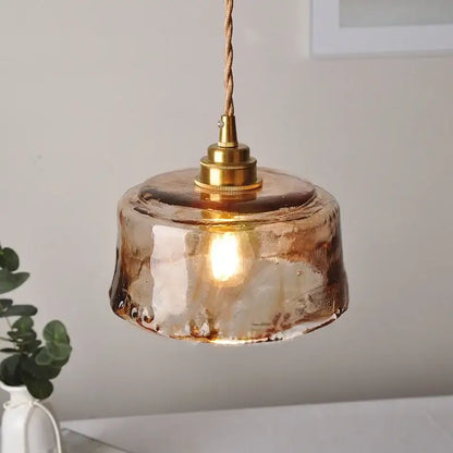 Textured amber glass pendant light with warm amber hand-blown glass and brass fixture for dining room decorbites amber glass