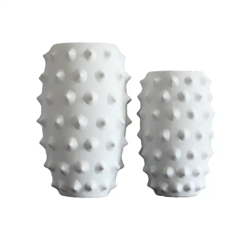 White ceramic flower vases with textured spiky surface ideal for decorbites black ceramic flower vase living room decor