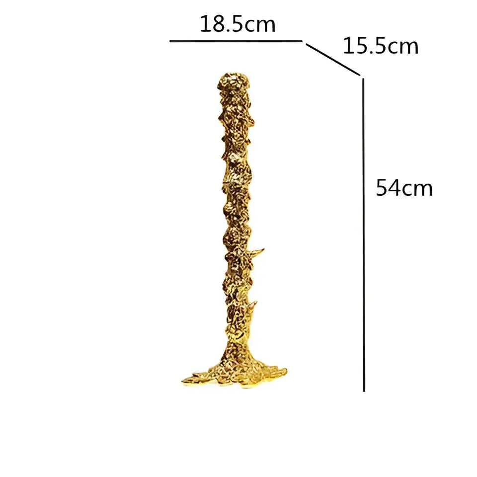 Textured gold and silver decorbites golden candlestick holder with rough organic surface for dining room centerpiece decor