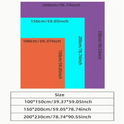 Color-coded size chart for decorbites cozy flannel textured pink and cream cozy flannel velvet blanket bedroom quilt