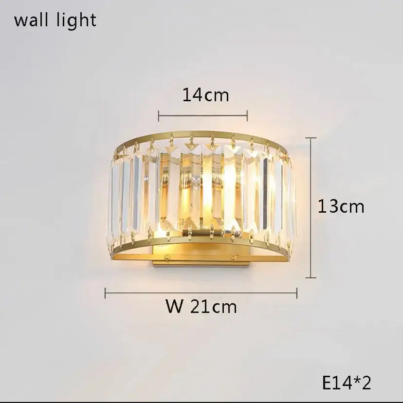 Tiered gold and gray crystal table lamp with gold-toned wall light frame and two e14 bulbs for bedroom decorbites crystal table lamp