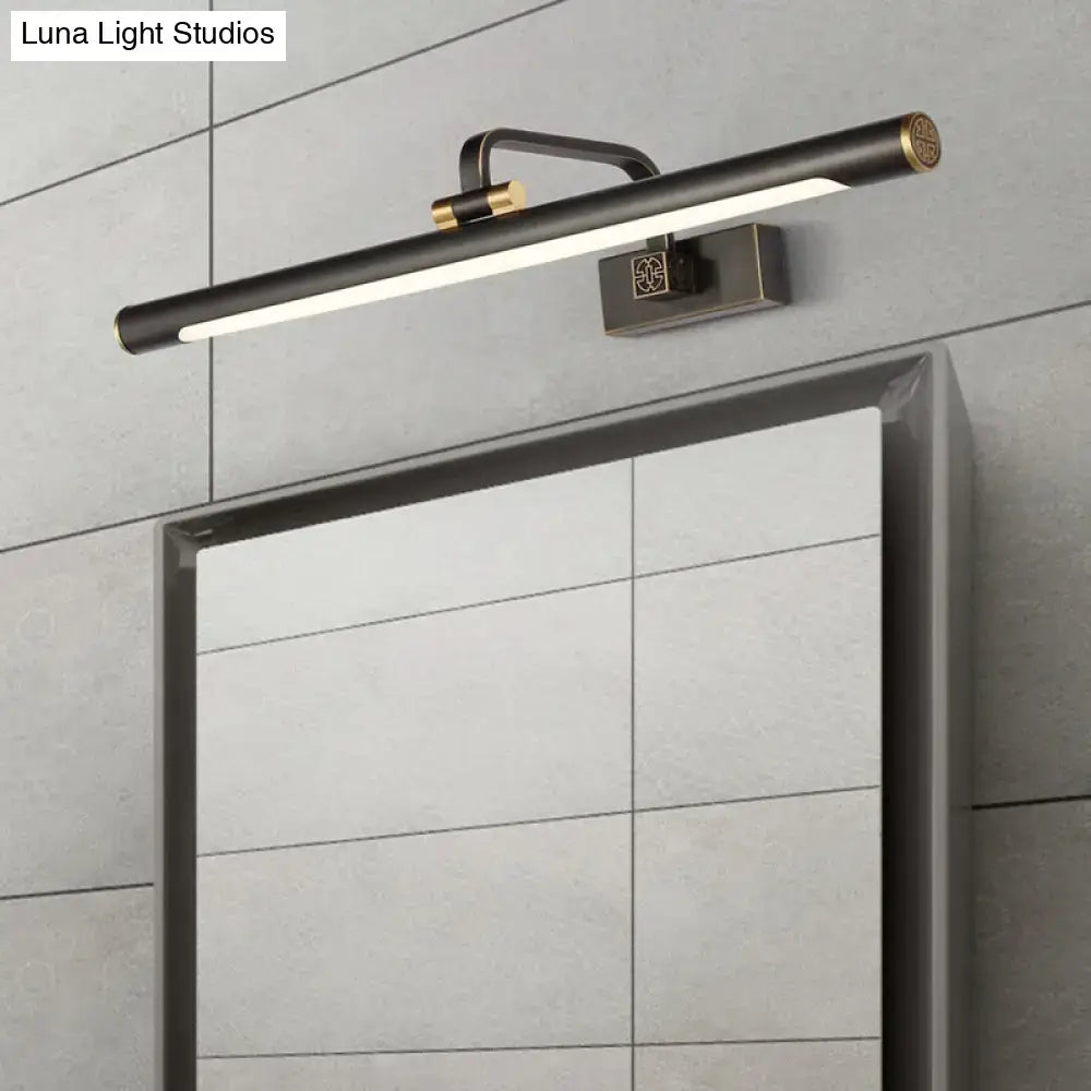 Traditional black metal and gold vanity wall light with modern black and gold accent mirror light 110v-120v