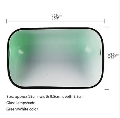 Traditional emerald green and white glass bankers lamp cover with black rim for decorbites glass bankers lamp shade