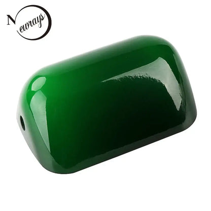 Traditional emerald green glass bankers lamp cover with a glossy smooth curved design for decorbites glass bankers lamp