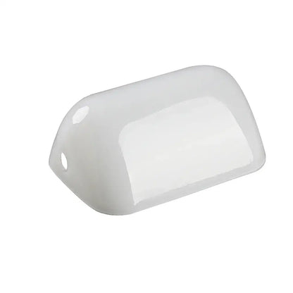 White glossy ceramic lamp cover with smooth rounded rectangular design for decorbites glass bankers lamp shade