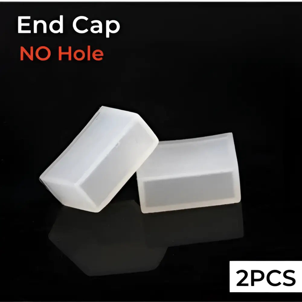 Clear rectangular plastic end caps with no holes for translucent silicone tube strip light diffuser decorbites 12mm led