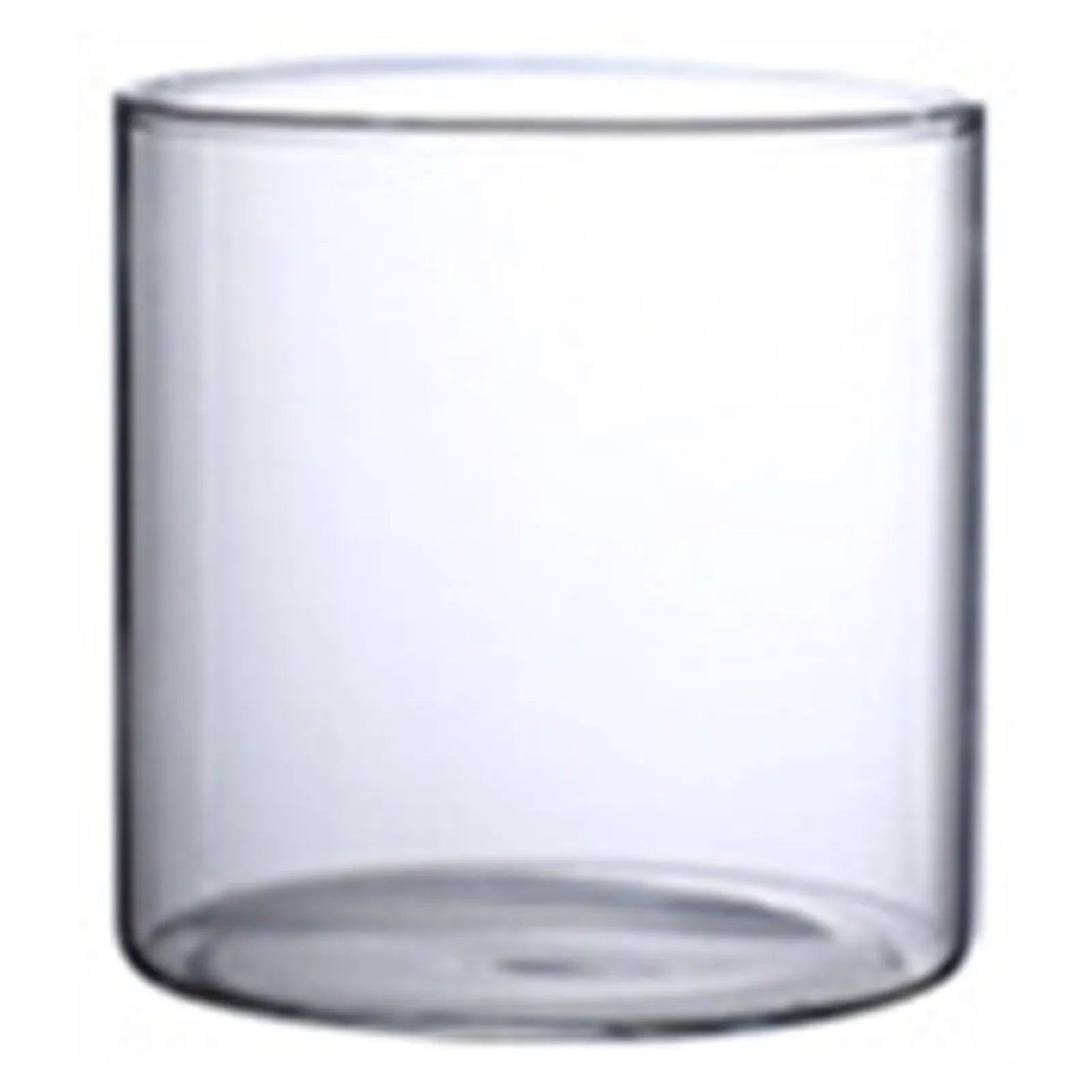 Clear cylindrical glass hydroponic vase with smooth transparent surface and rounded rim for minimalist decor and gifts